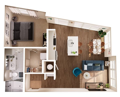The Crown of Queen City Apartments in Charlotte, North Carolina A2 Floor Plan